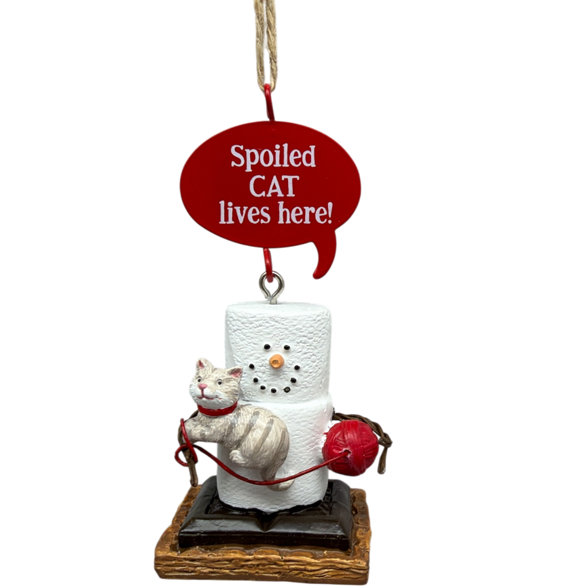 Smores Cat Talk Ornament - Spoiled Cat Lives Here