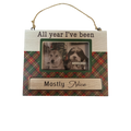 Pet Photo Frame Ornament - All year I've been Mostly Nice