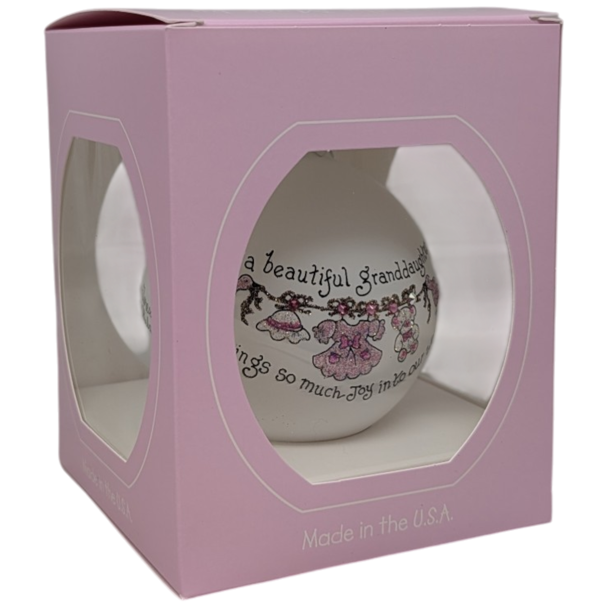 Christmas Keepsake Glass Ornament - For a Beautiful Granddaughter