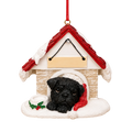 Ceramic Doghouse Ornament - Pug - Black