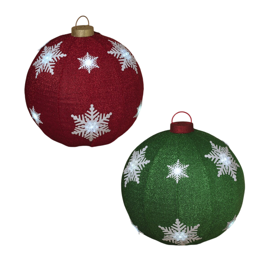 Lighted Collapsible Ball Ornament- 30 Inches in Diameter - Red
