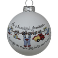 Christmas Keepsake Glass Ornament - For a Beautiful Grandson