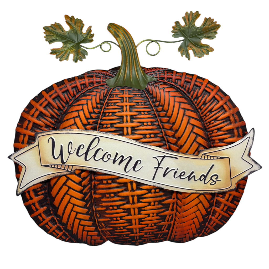 Metal Harvest Pumpkin Wall Hanging