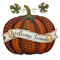 Metal Harvest Pumpkin Wall Hanging