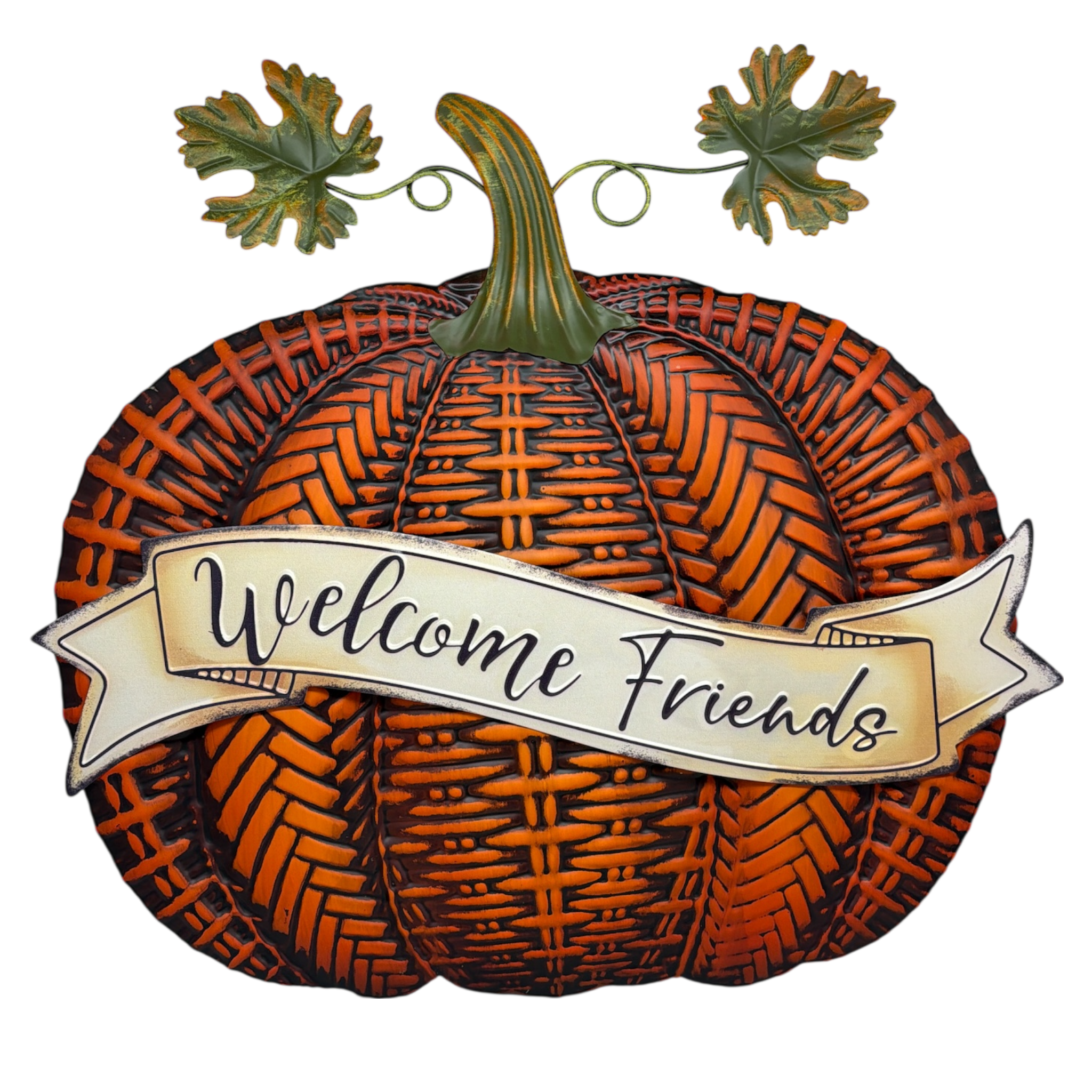 Metal Harvest Pumpkin Wall Hanging