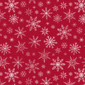 Snowflakes on Red Wrapping Paper