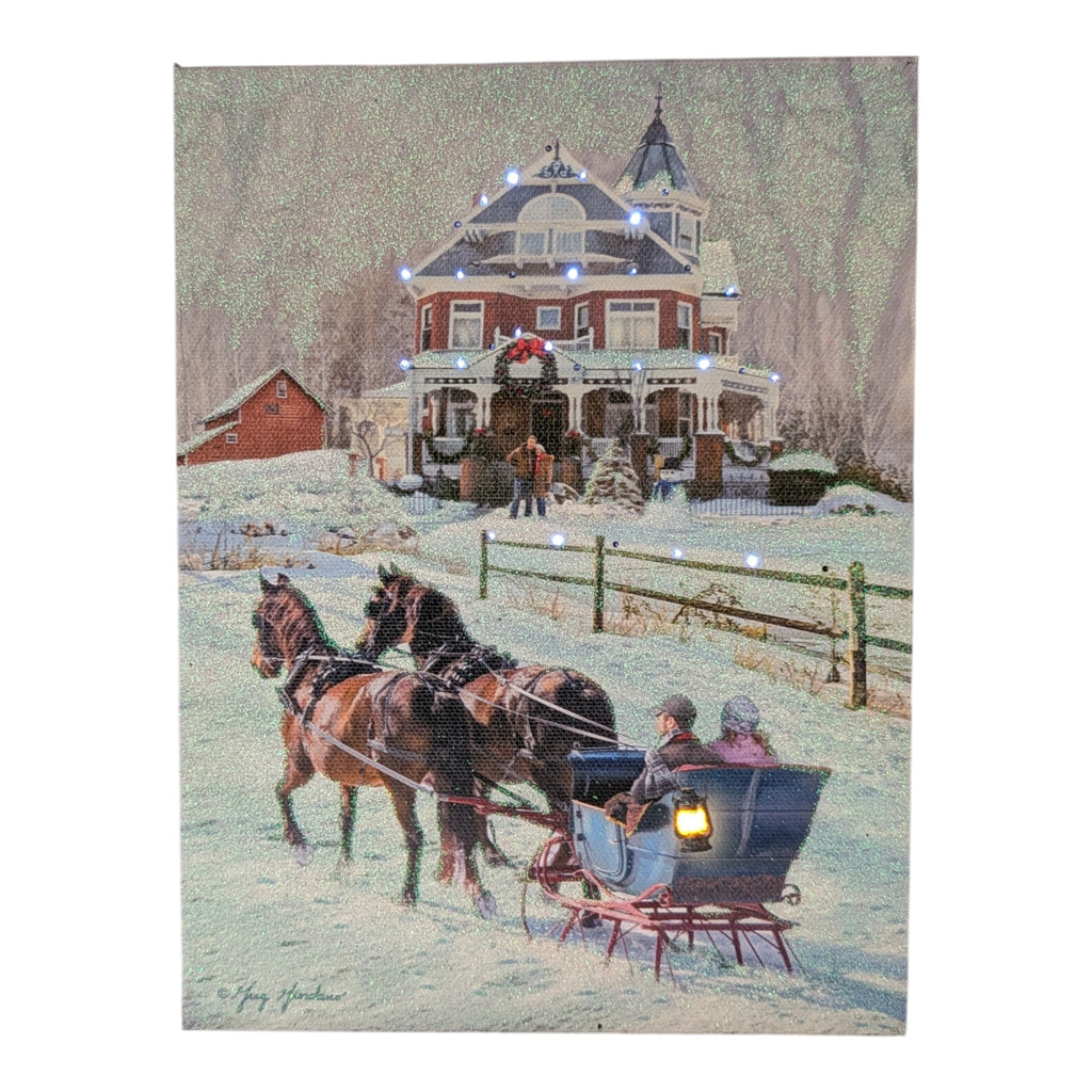 Lighted Easel Artwork - Sleighride