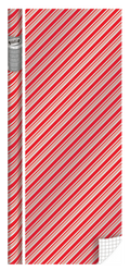 Holiday Foil Roll Wrap - 30" x 120" - Peppermint Stripe