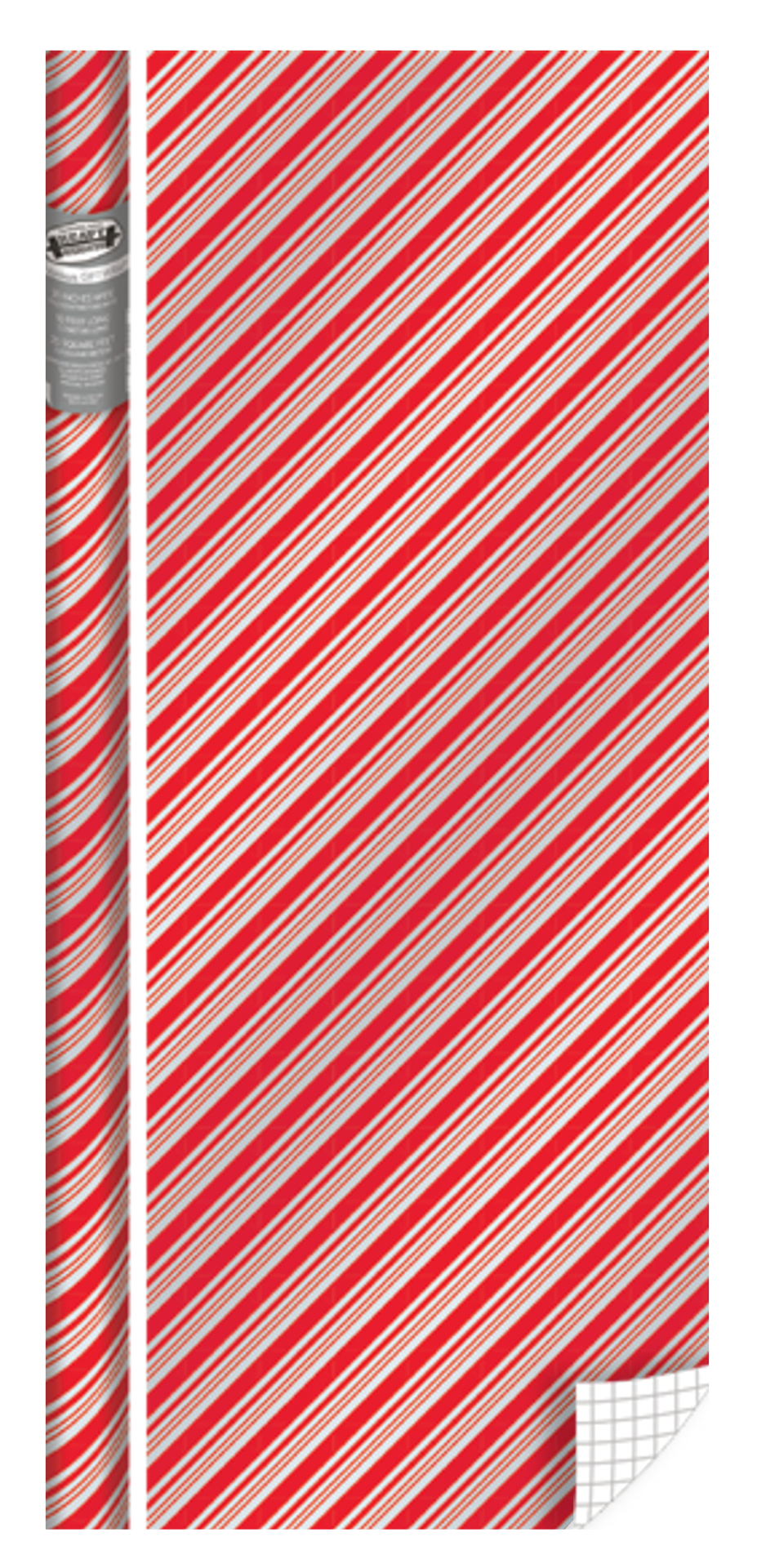 Holiday Foil Roll Wrap - 30" x 120" - Peppermint Stripe