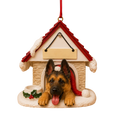 Ceramic Doghouse Ornament - German Shepherd