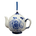 Porcelain Blue Teapot Ornament - Medium