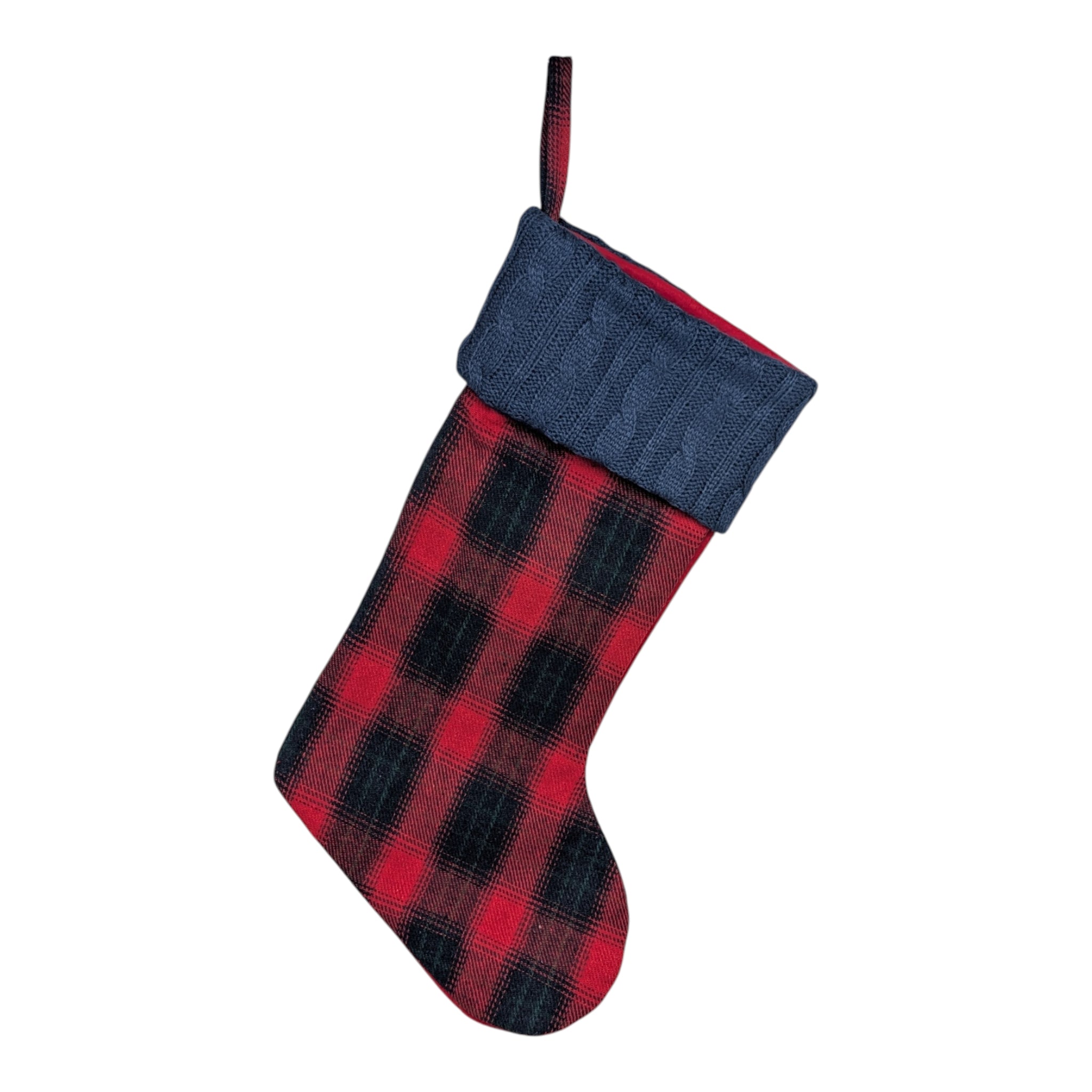 Red & Navy Buffalo Check Holiday Stocking