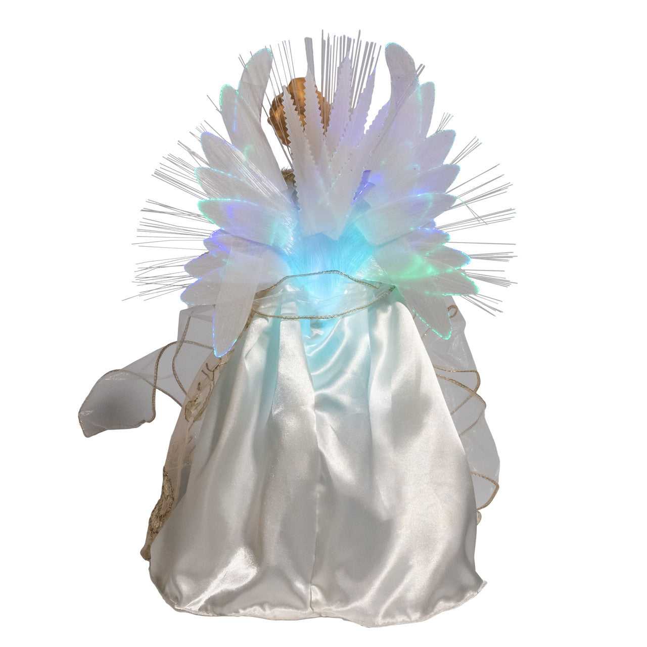 Fiber Optic LED Multi Color Ivory and Gold Angel Treetop