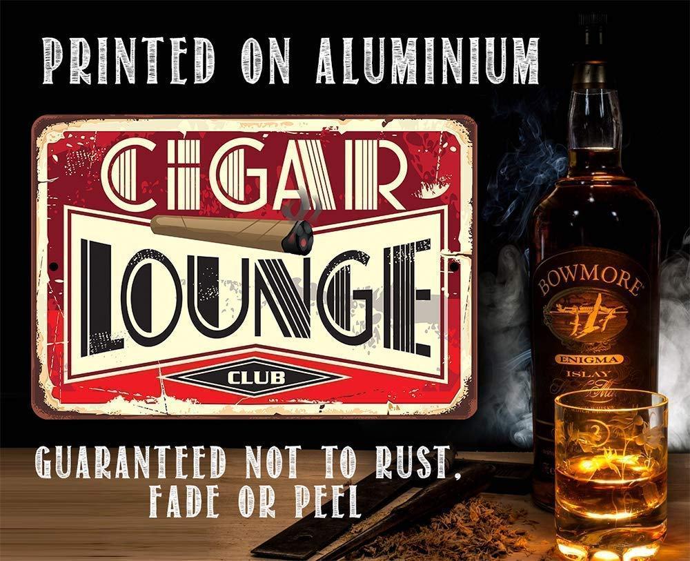 Cigar Lounge Metal Sign, Aluminum Indoor/Outdoor Decor