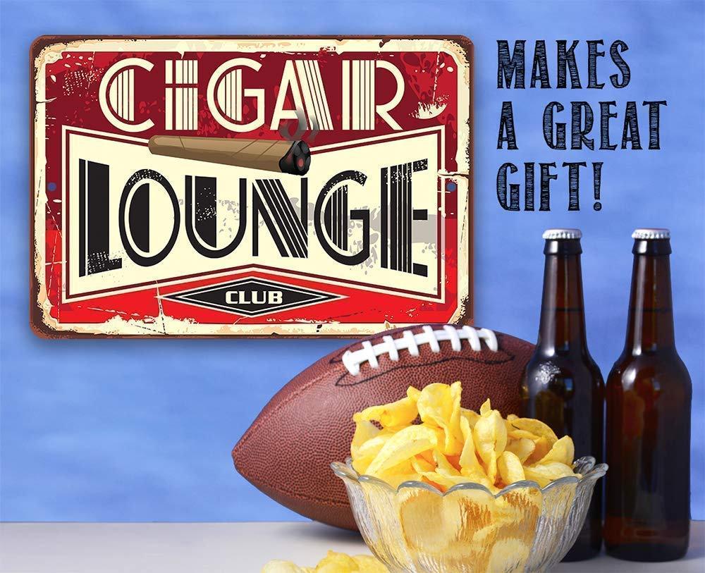 Cigar Lounge Metal Sign, Aluminum Indoor/Outdoor Decor