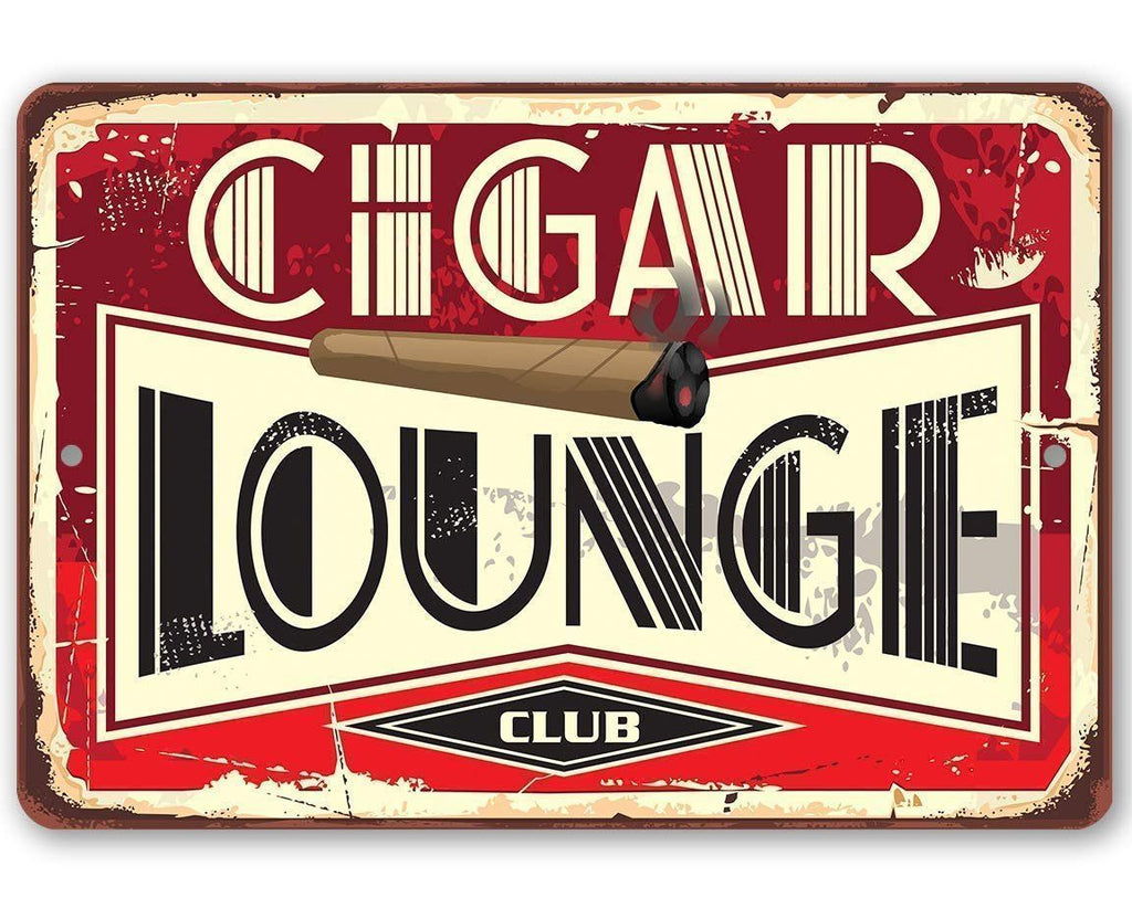 Cigar Lounge Metal Sign, Aluminum Indoor/Outdoor Decor