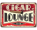 Cigar Lounge Metal Sign, Aluminum Indoor/Outdoor Decor