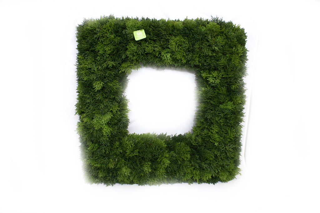 Faux Cedar Square Wreath