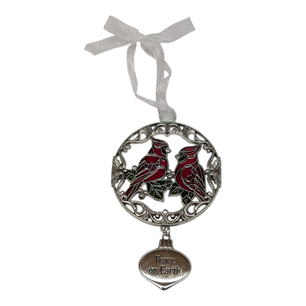 Pair of Peace Cardinals - Colors of Christmas Ornament