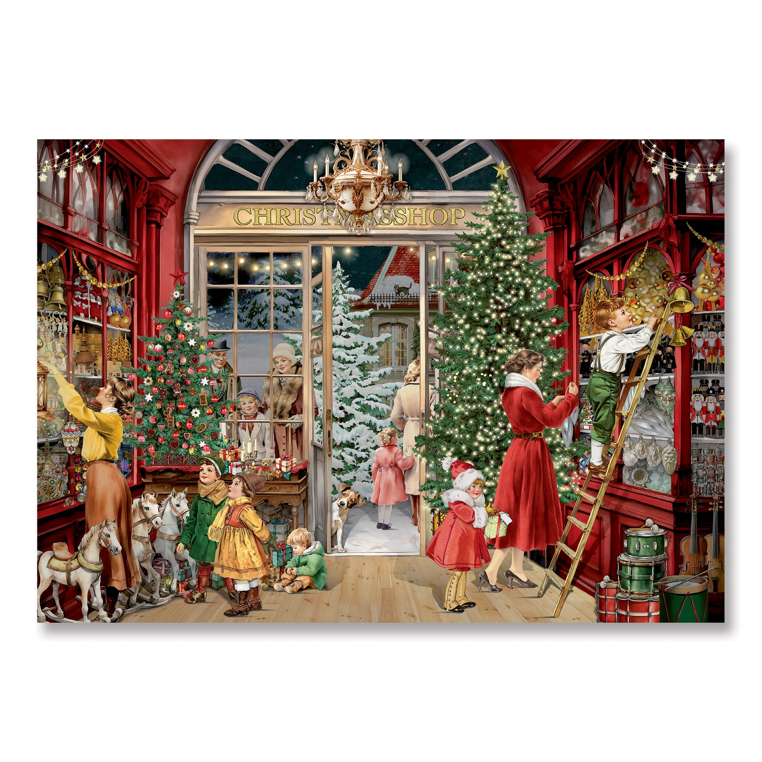 Nostalgic Christmas Shop Advent Card with Envelope