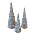 Glimmering Silver Cone Trees - 3 Piece Set