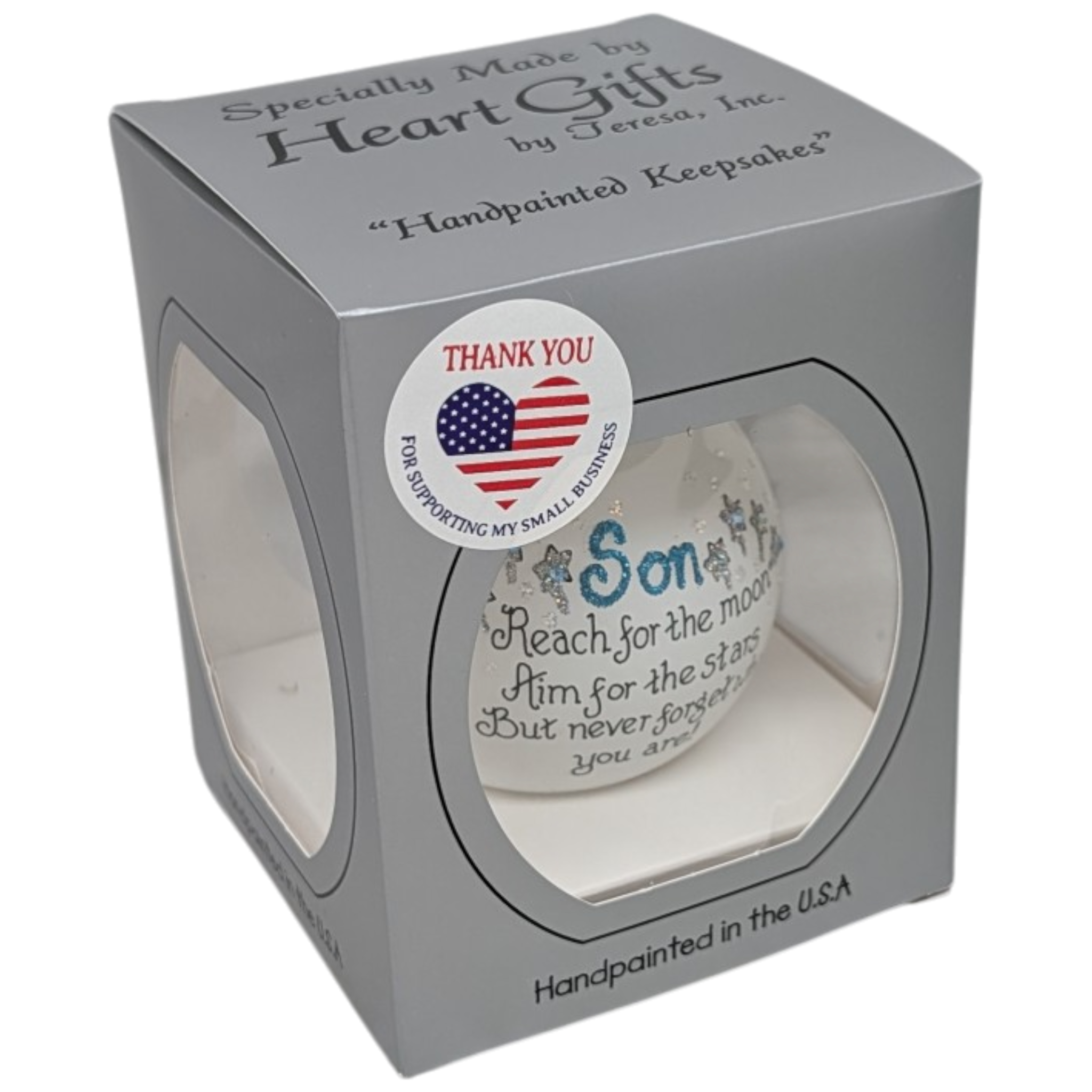 Christmas Keepsake Glass Ornament - Son - Reach for the Moon