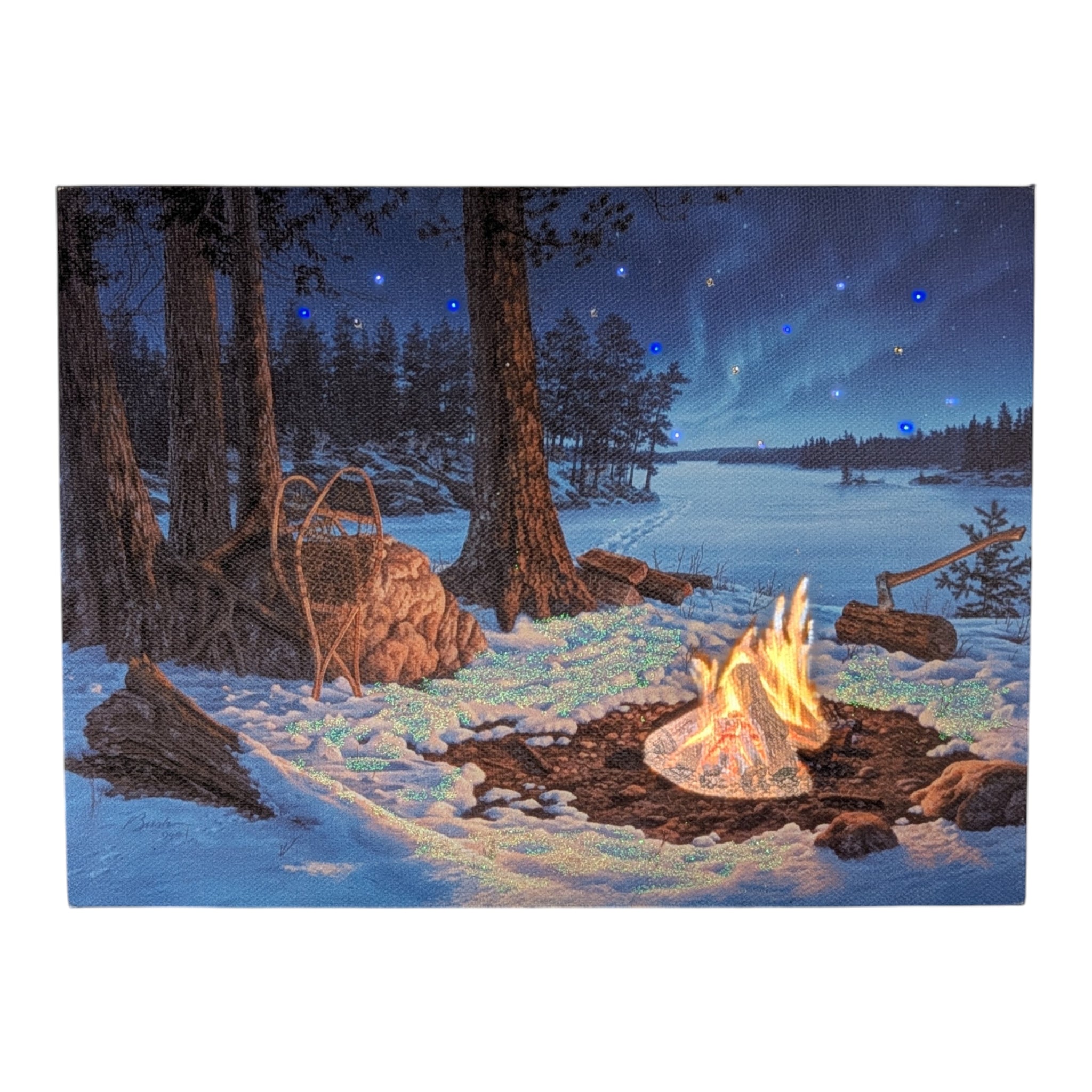 Lighted Easel Artwork - Winter Tracks