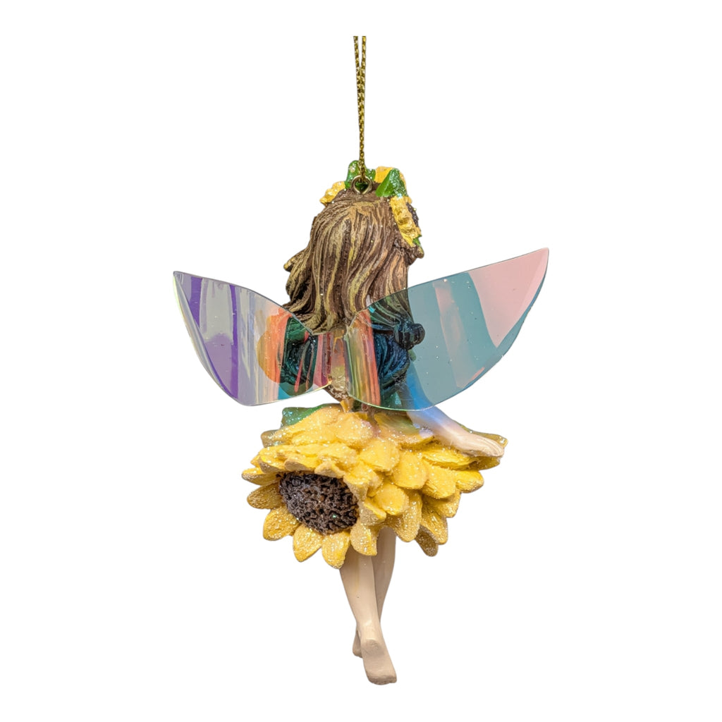 Sunflower Sprite: Radiant Flower Fairy Ornament
