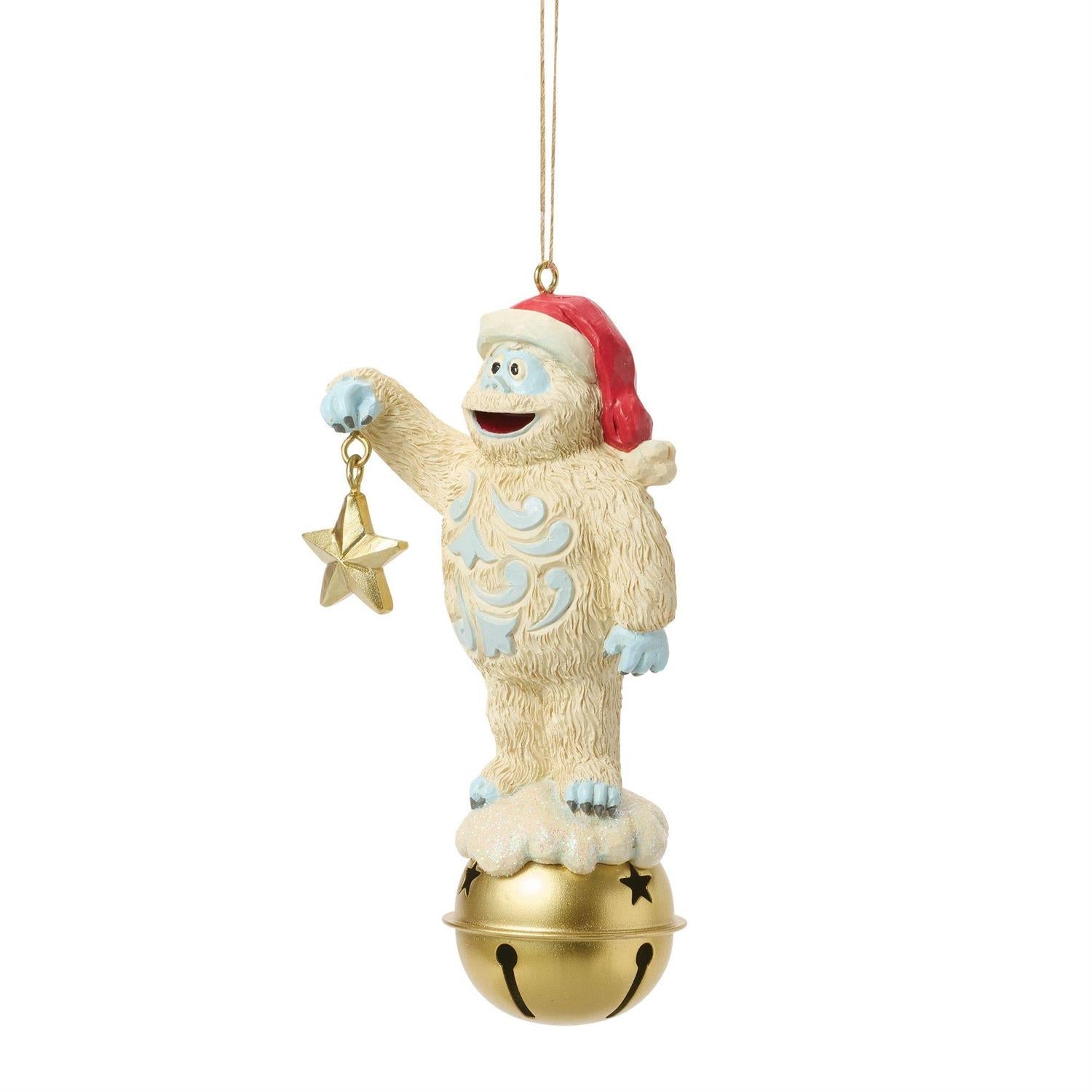 Bumble Holding Dangling Star on Bell Ornament