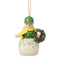 Snowman in John Deere Hat Ornament