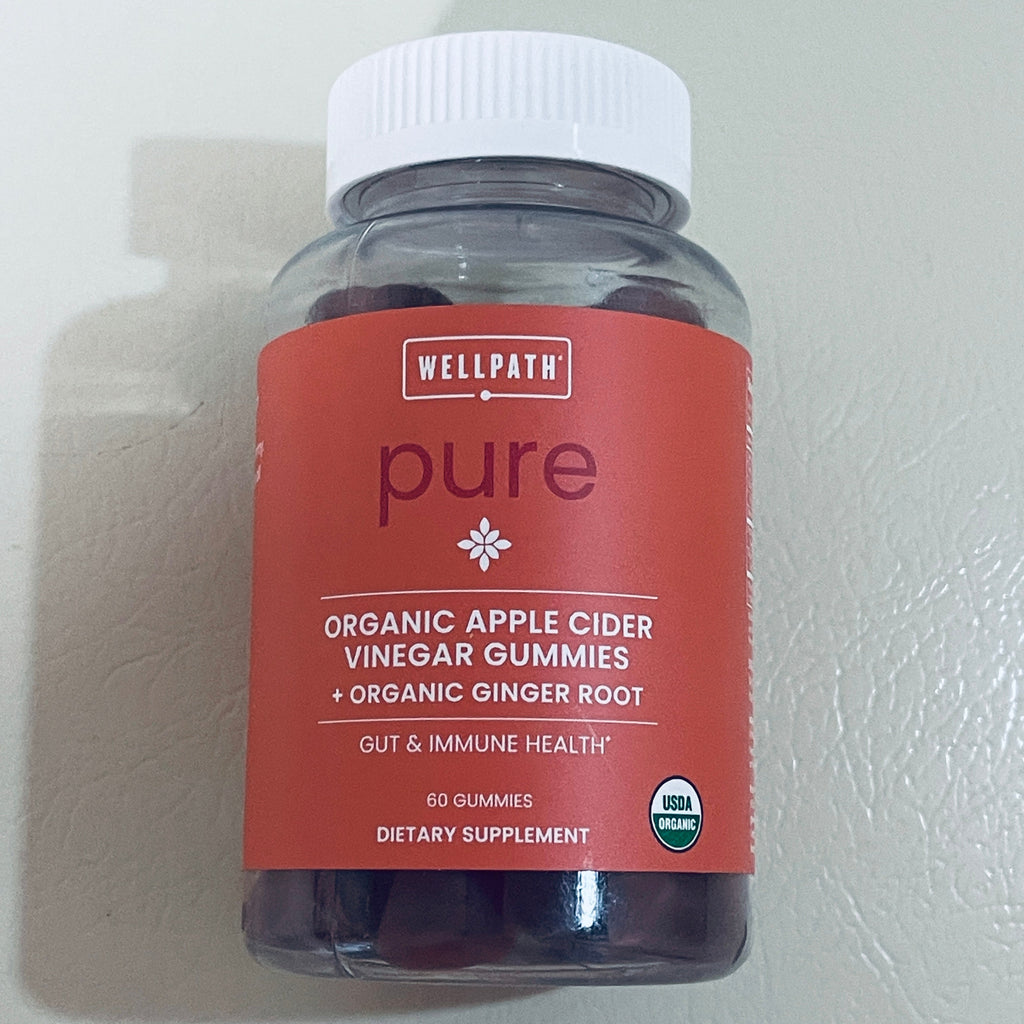 WellPath pure Organic Apple Cider Vinegar Gummies with Ginger, 60 Gummies, EXP 09/2027