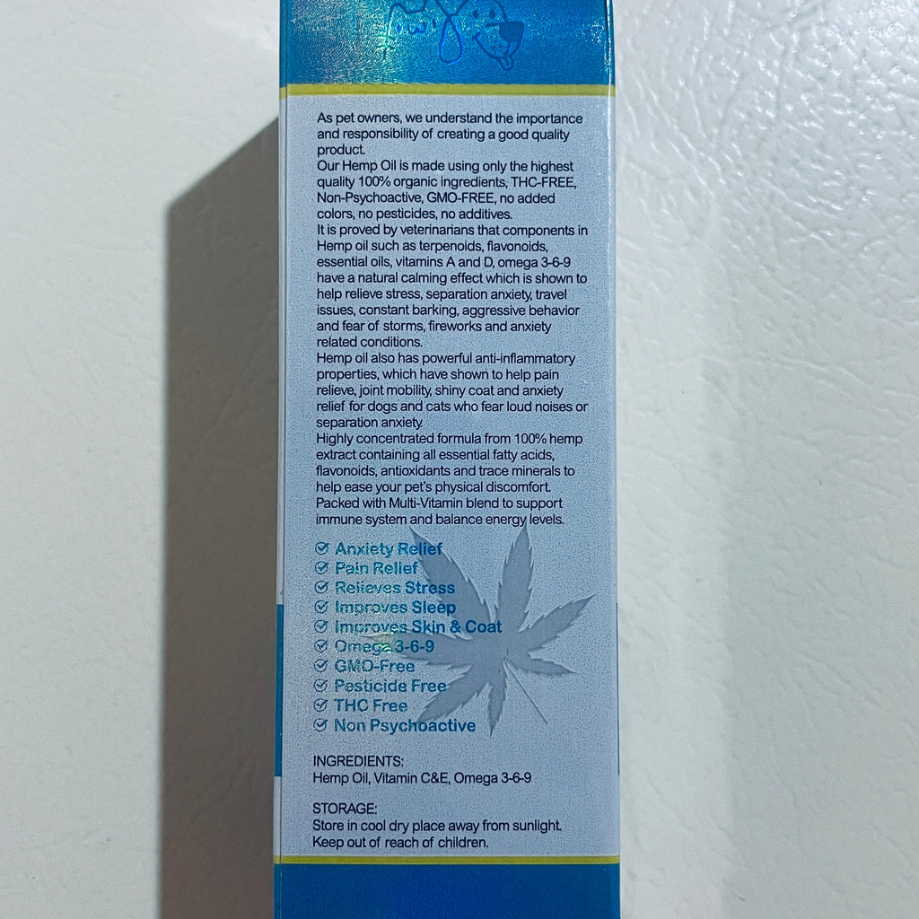oimmal Premium Organic Hemp Oil for Dogs and Cats, 2 fl oz, EXP 01/2029