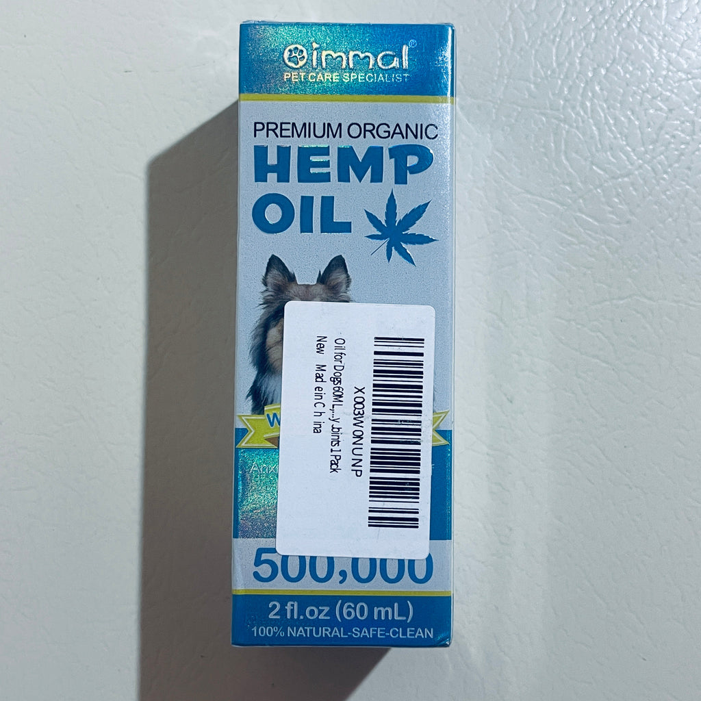 oimmal Premium Organic Hemp Oil for Dogs and Cats, 2 fl oz, EXP 01/2029