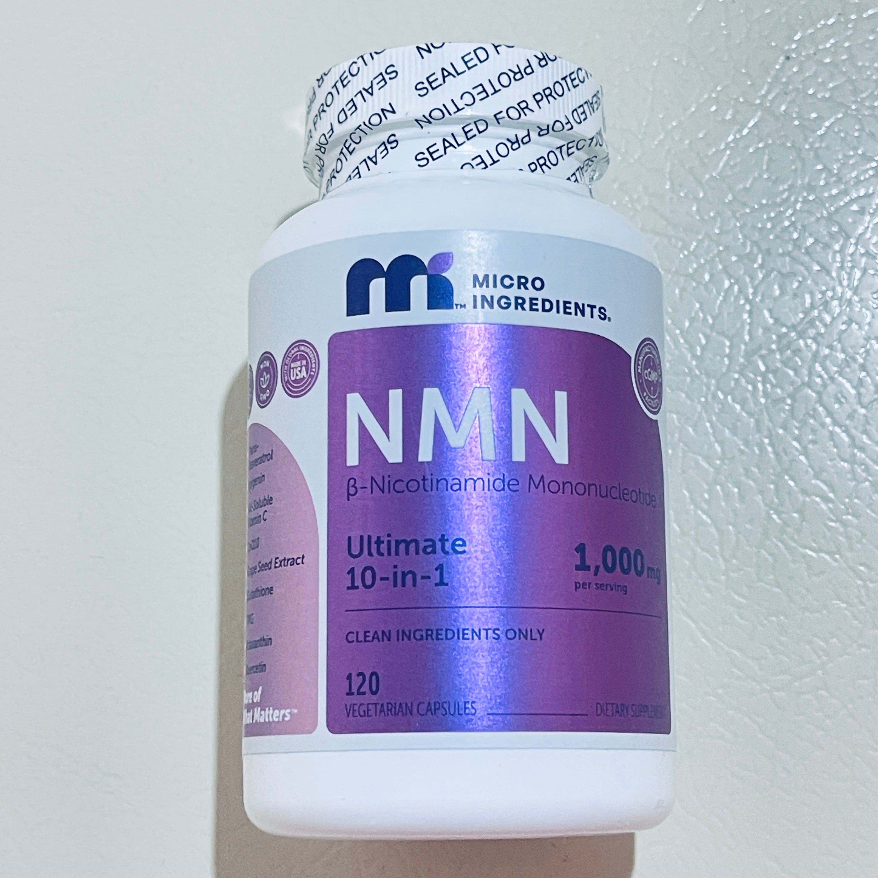 Micro Ingredients NMN Ultimate 10-in-1, 120 Vegetarian Capsules, EXP 03/2028