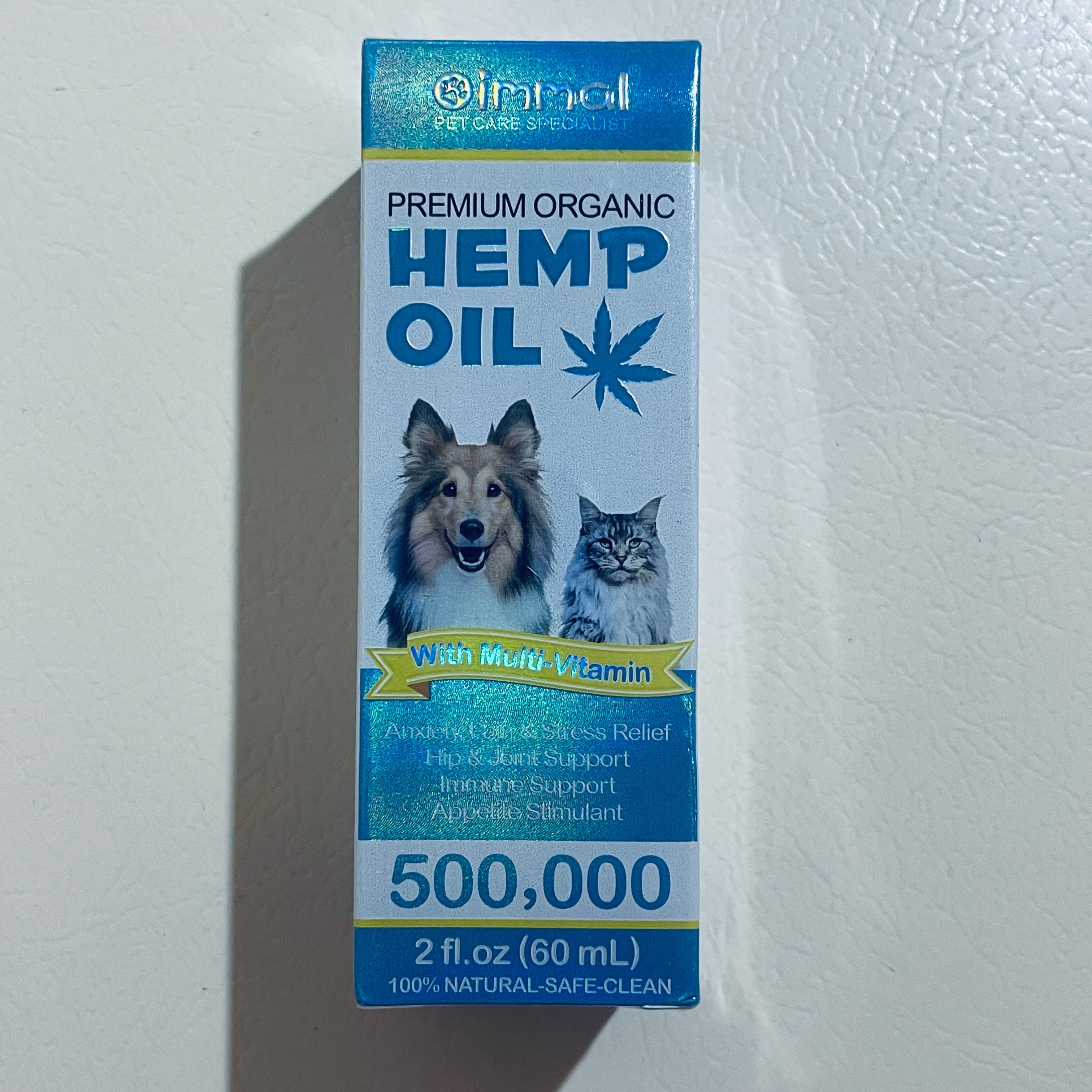 oimmal Premium Organic Hemp Oil for Dogs and Cats, 2 fl oz, EXP 01/2029