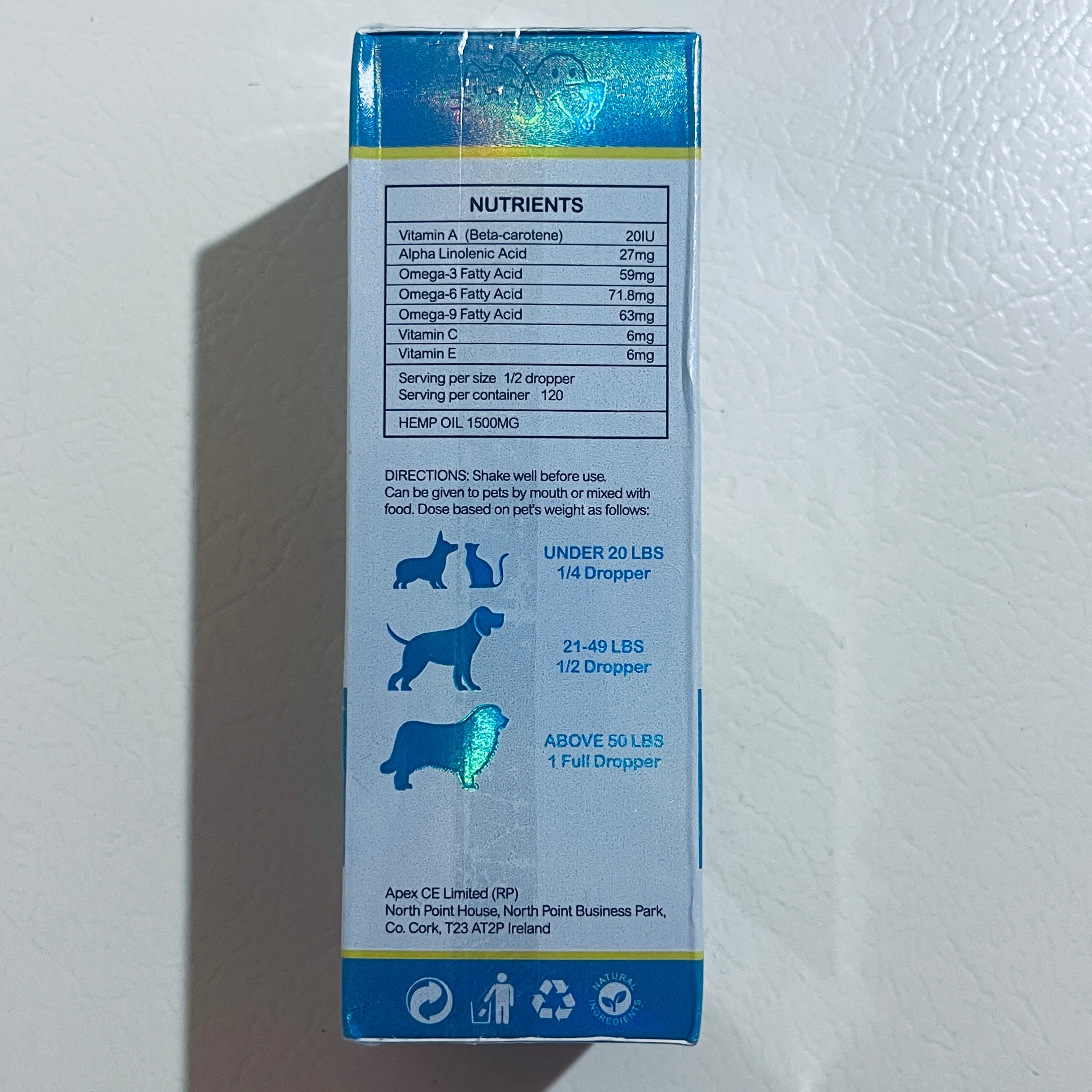 oimmal Premium Organic Hemp Oil for Dogs and Cats, 2 fl oz, EXP 01/2029