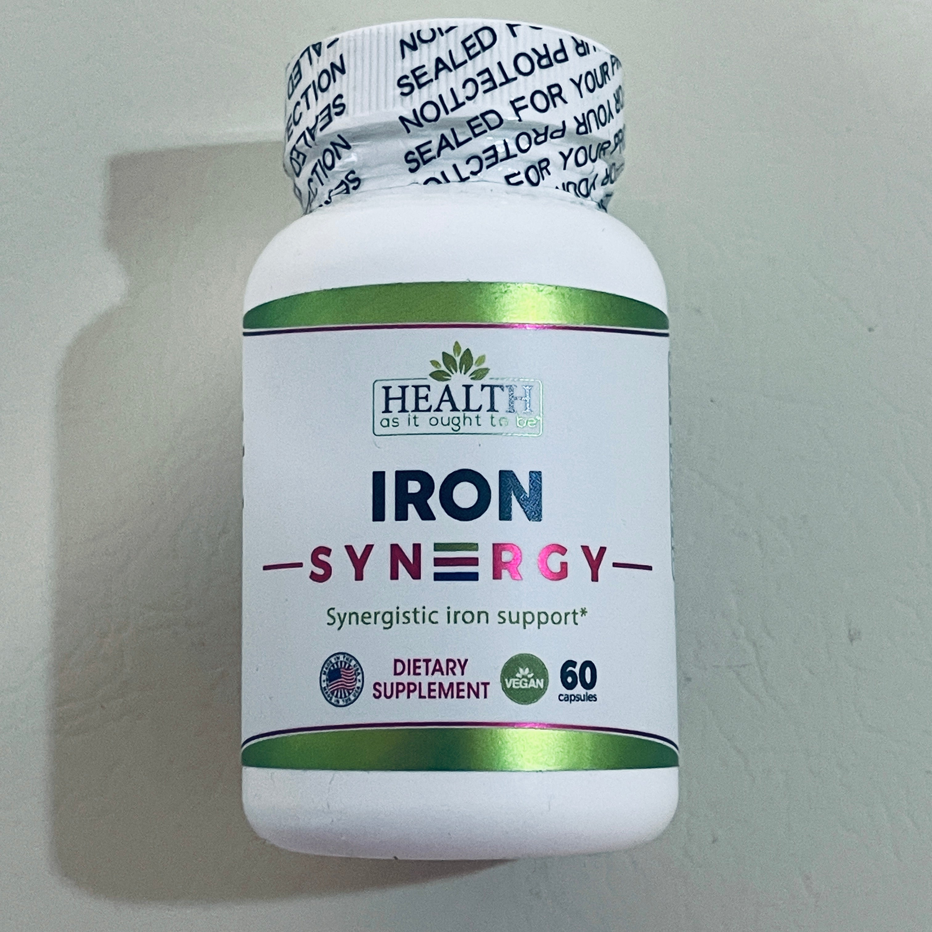 Iron Syn3rgy by Health As It Ought To Be, 60 Capsules, BB 12/2028