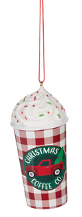 Cozy Coffee Plaid Latte Ornament
