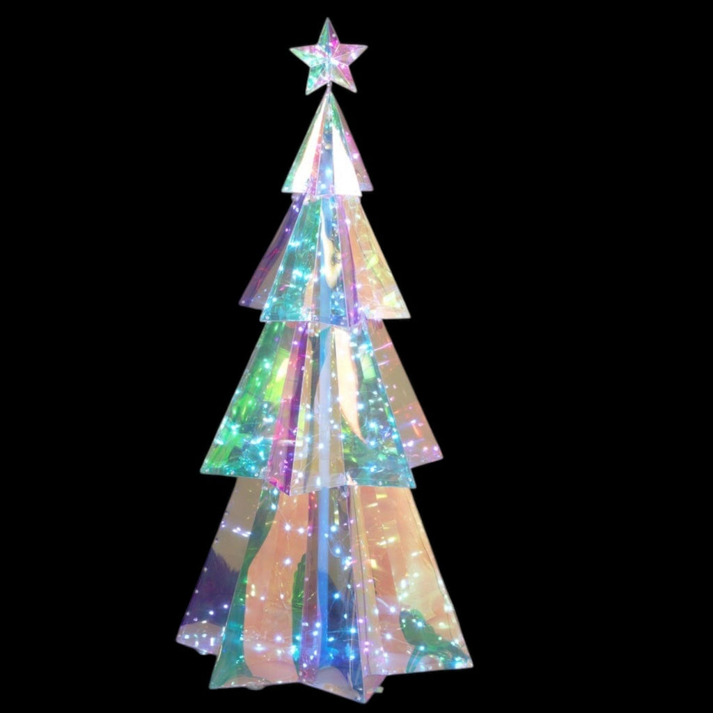 Lighted Holographic Holiday Tree with Remote Control - 4 Feet