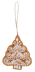 Festive Gingerbread Tree Stitched Ornament