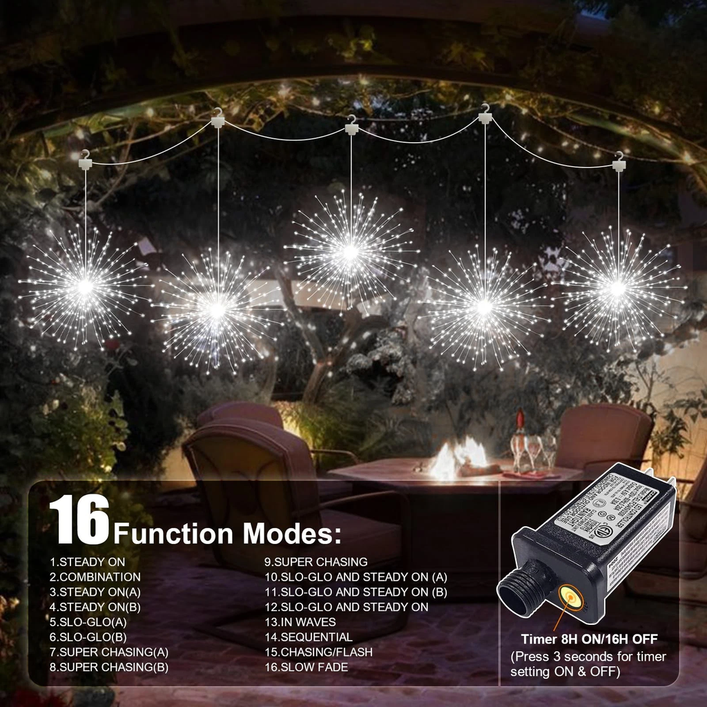 Starburst 5 Piece Light Set - 1000 LED - Cool White