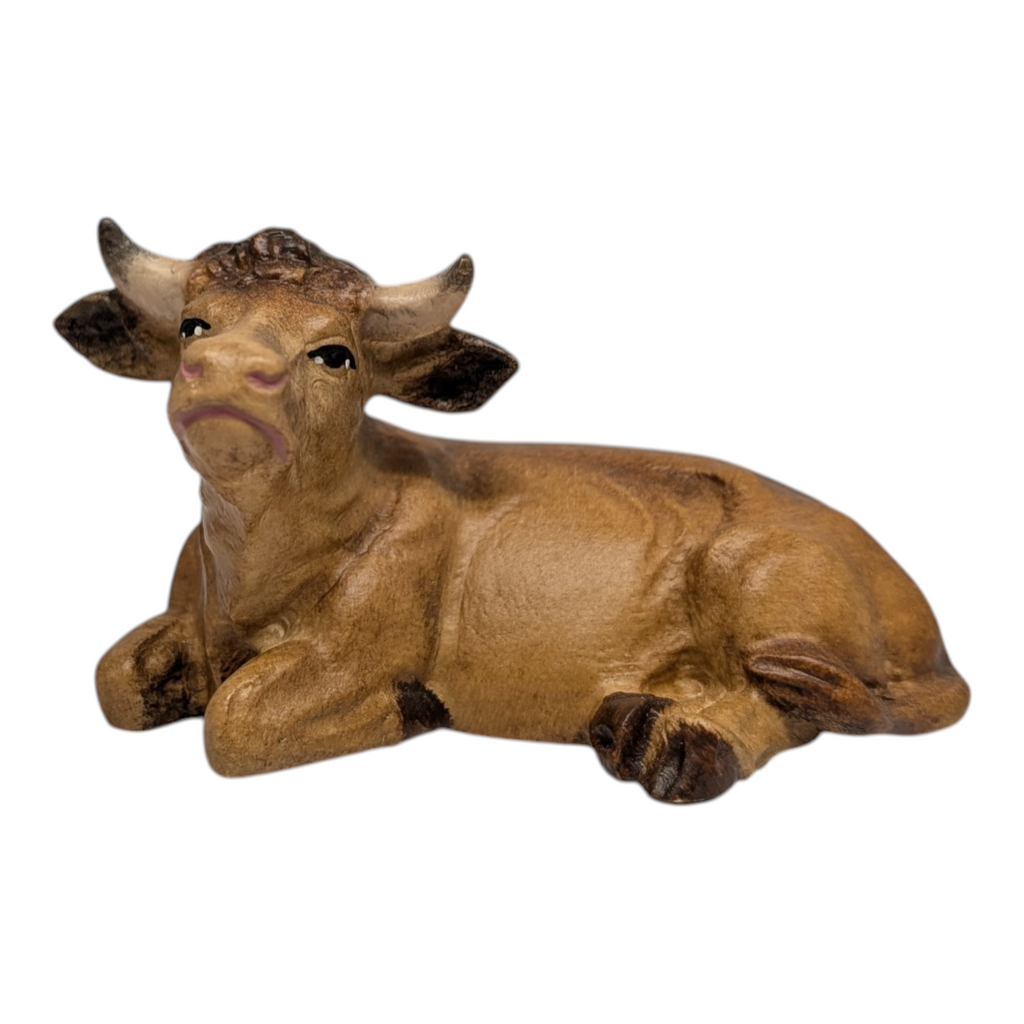 Wood Carved Ox for Nativity - 10cm - Maple
