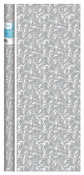White on Grey Damask Print Gift Wrap