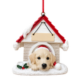 Ceramic Doghouse Ornament - Labrador - Yellow