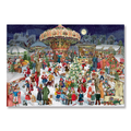 Nostalgic Christmas Carousel Advent Card with Envelope