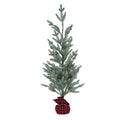 Flocked Fir Tree with Burlap Base - 36 Inch