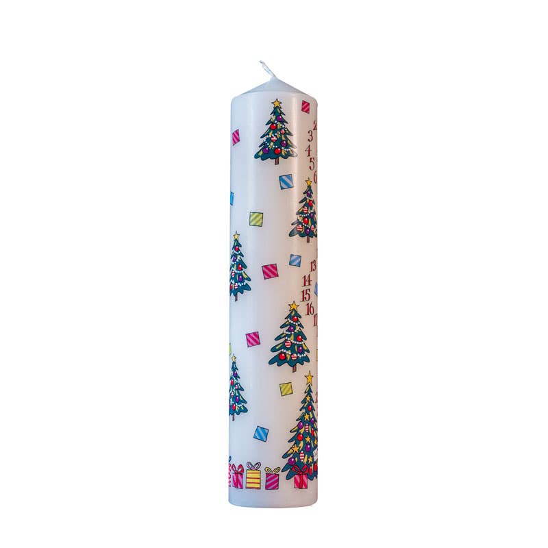 Christmas Trees Advent Large Pillar Candle