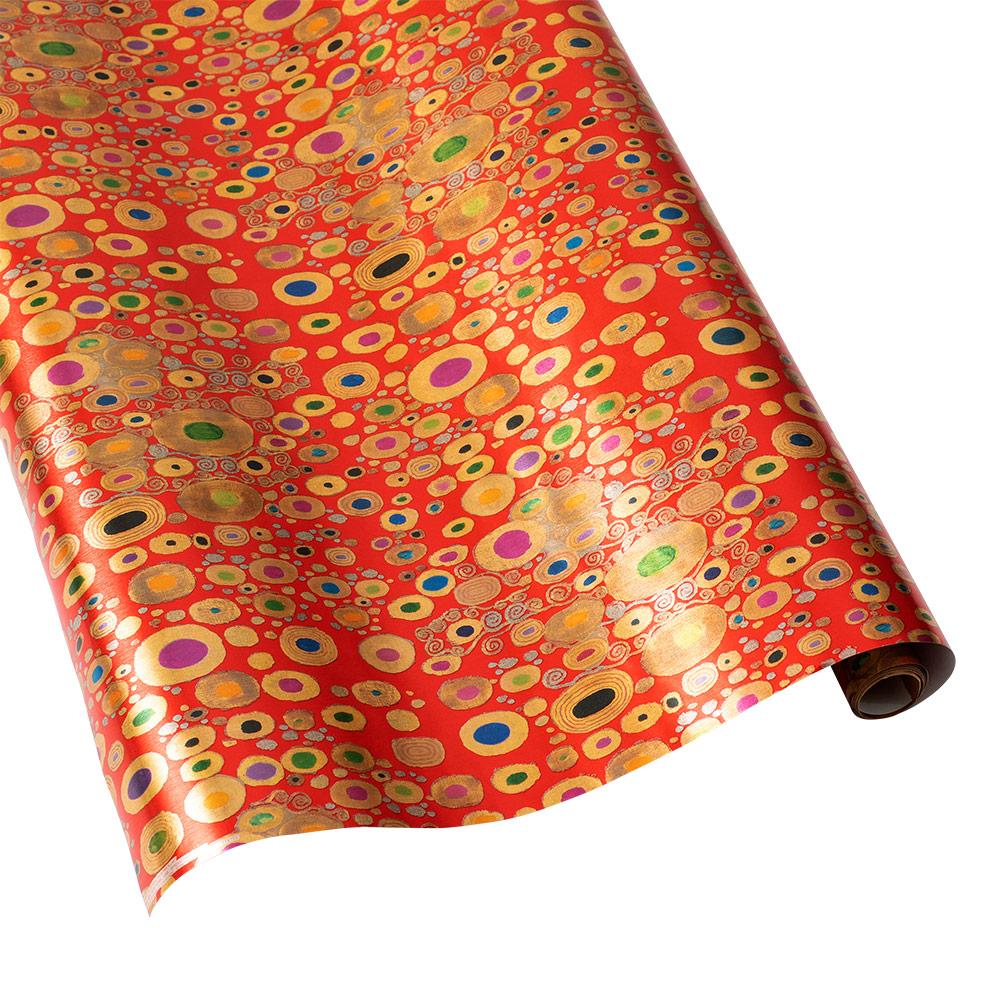 Viennese Nouveau Embossed Gift Wrapping Paper on Red Foil - 30" x 6' Roll
