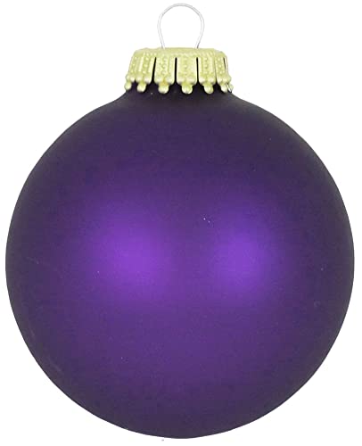 Christmas By Krebbs 2 5/8 Glass Balls - Gold Caps - Violet Velvet 8 Pack