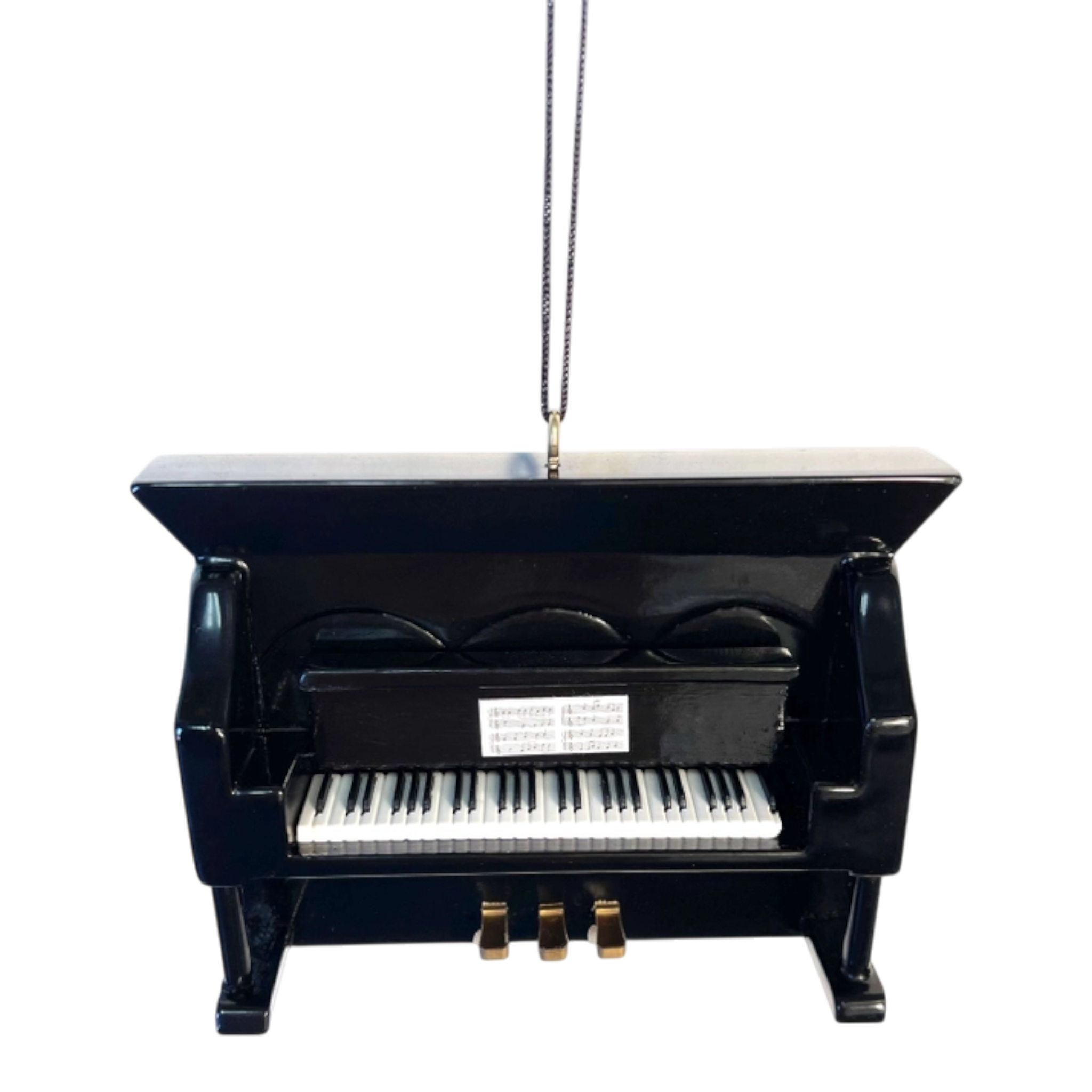 Black Upright Piano Ornament